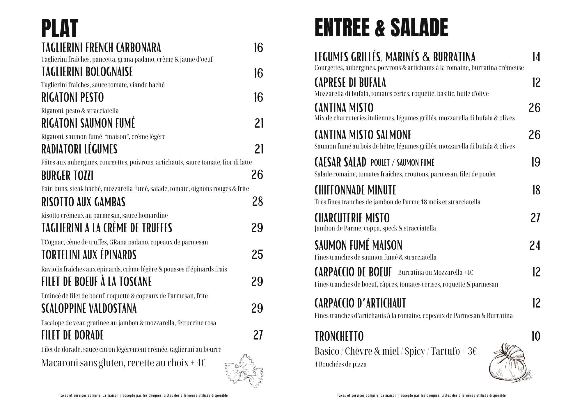 Menu Plats La Cantina 11 février 2025